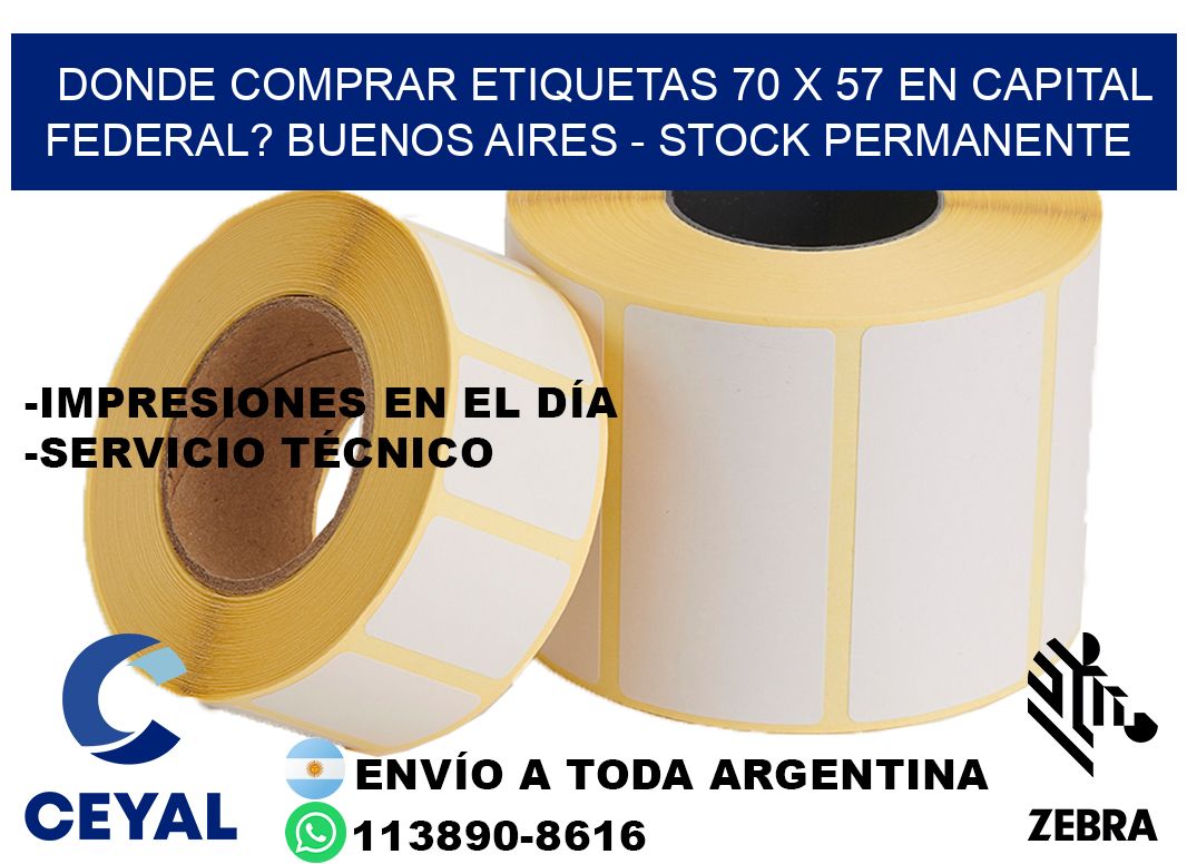 Donde Comprar etiquetas 70 x 57 en CAPITAL FEDERAL? Buenos Aires - Stock permanente