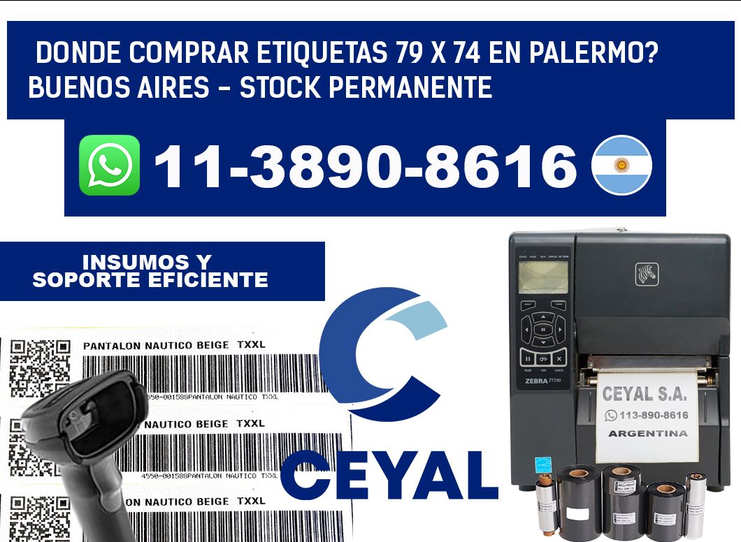 Donde Comprar etiquetas 79 x 74 en PALERMO? Buenos Aires - Stock permanente