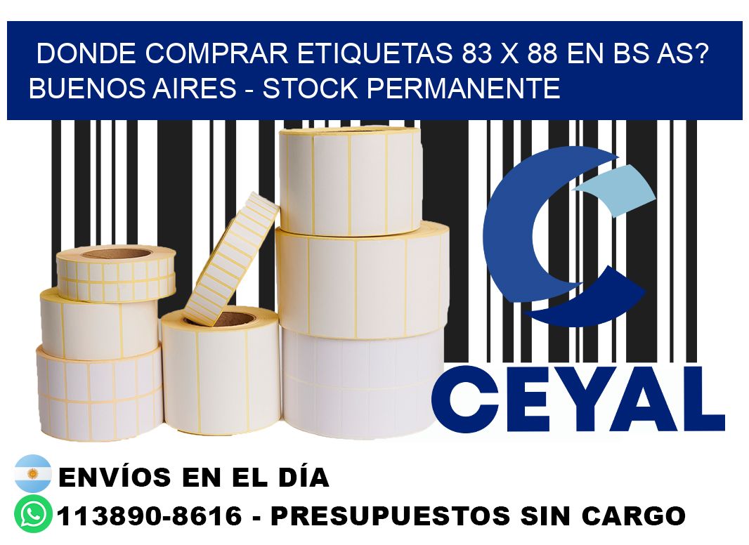 Donde Comprar etiquetas 83 x 88 en BS AS? Buenos Aires - Stock permanente