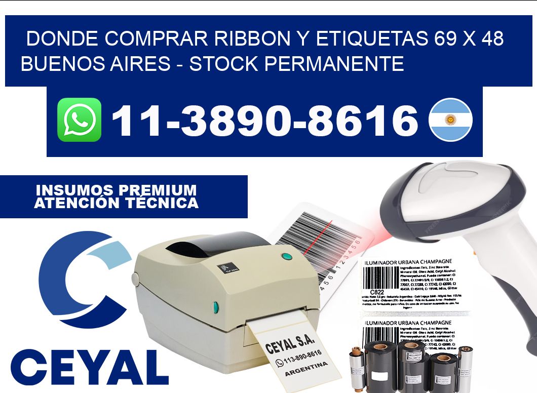 Donde Comprar ribbon y etiquetas 69 x 48 Buenos Aires - Stock permanente