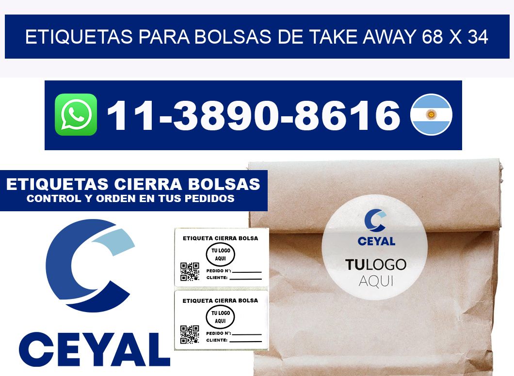 ETIQUETAS PARA BOLSAS DE TAKE AWAY 68 x 34