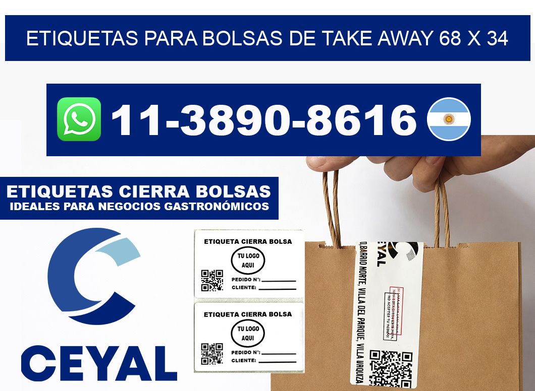 ETIQUETAS PARA BOLSAS DE TAKE AWAY 68 x 34
