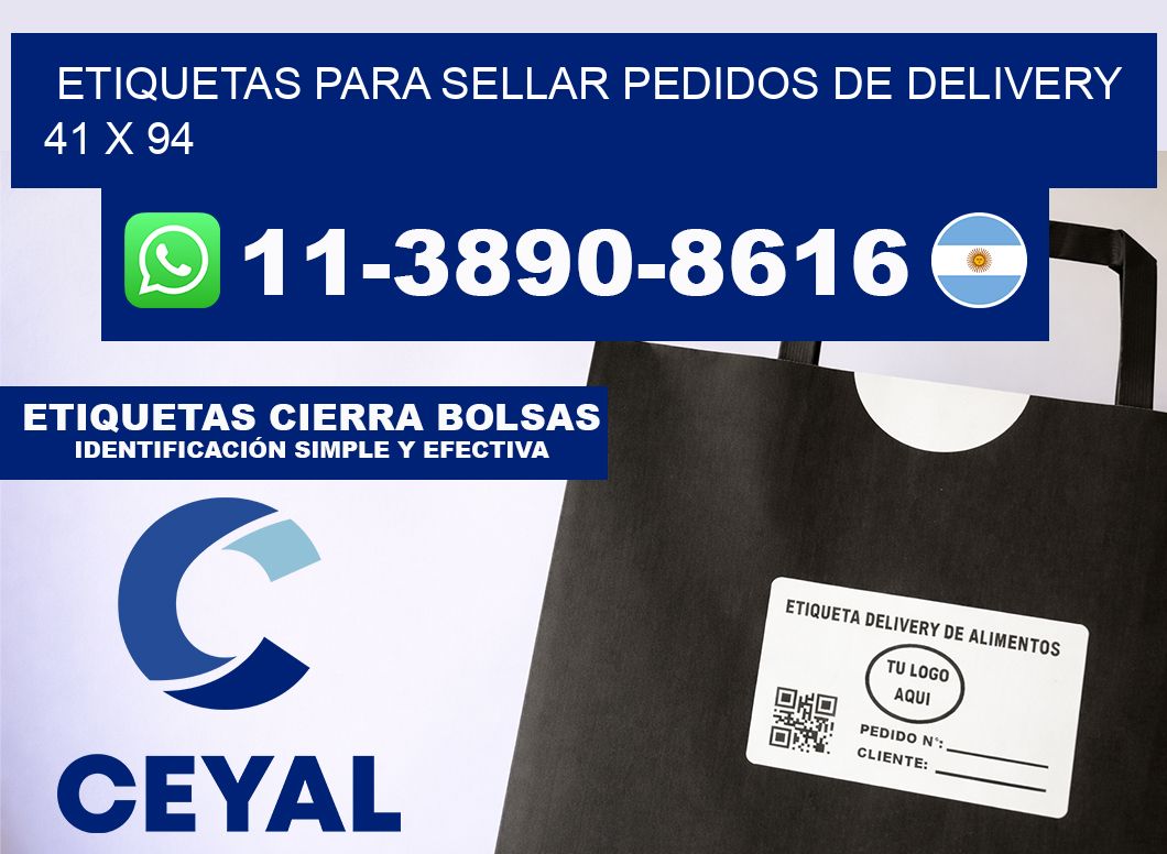 ETIQUETAS PARA SELLAR PEDIDOS DE DELIVERY 41 x 94