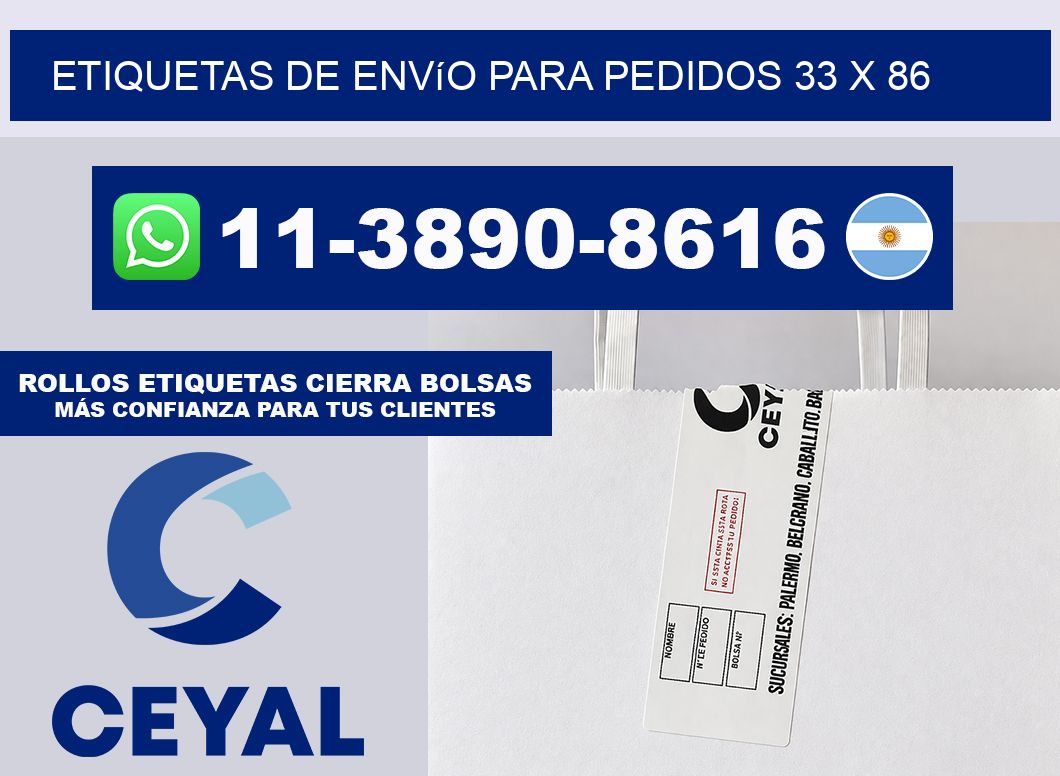 Etiquetas de envío para pedidos 33 x 86