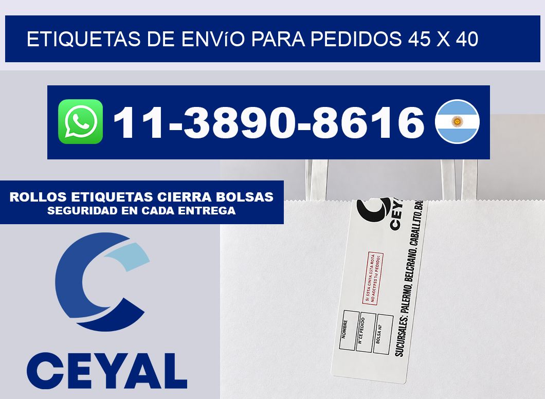 Etiquetas de envío para pedidos 45 x 40