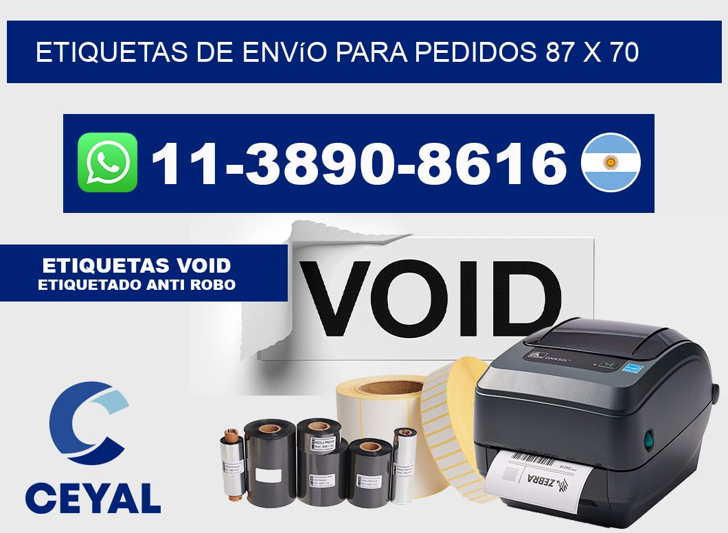 Etiquetas de envío para pedidos 87 x 70