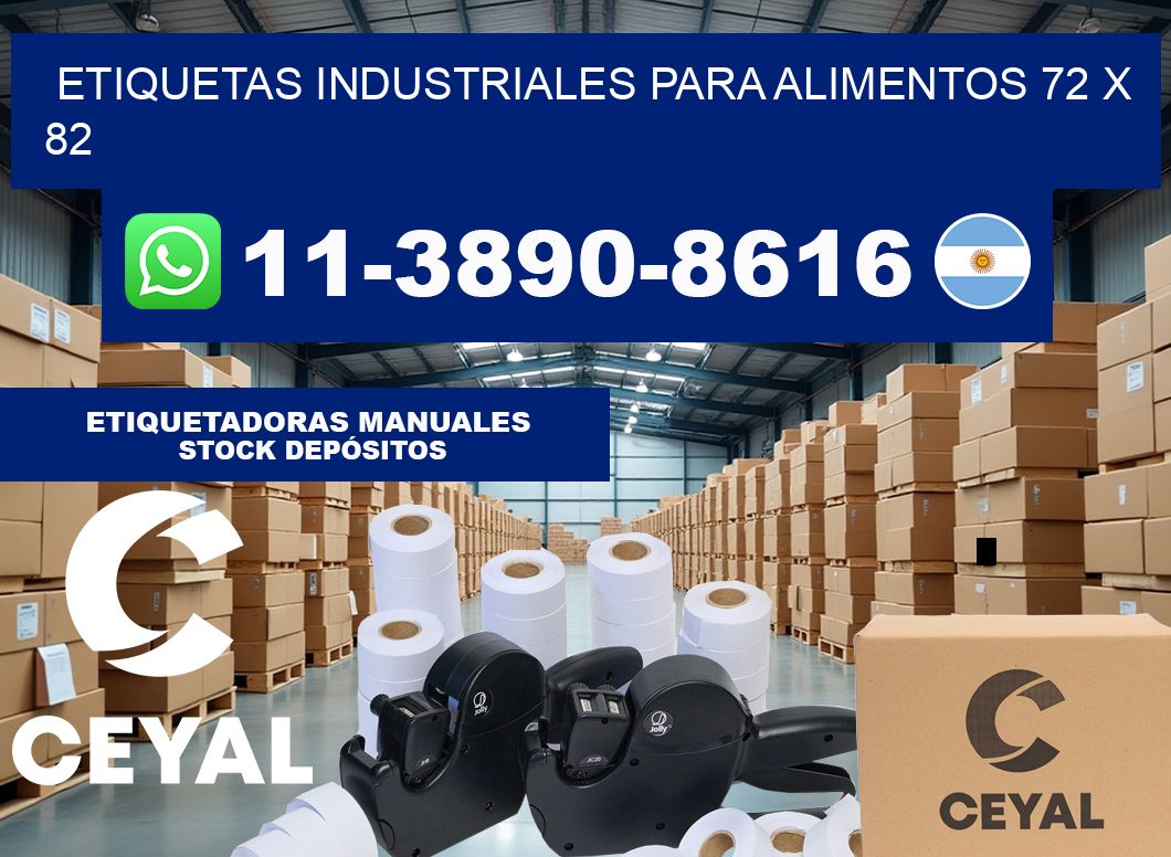 Etiquetas industriales para alimentos 72 x 82