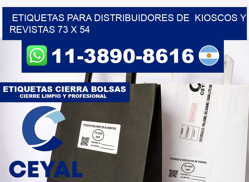 Etiquetas para distribuidores de  kioscos y revistas 73 x 54