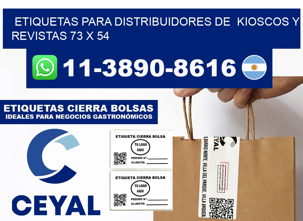 Etiquetas para distribuidores de  kioscos y revistas 73 x 54