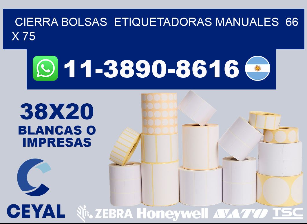 cierra bolsas  Etiquetadoras Manuales  66 x 75