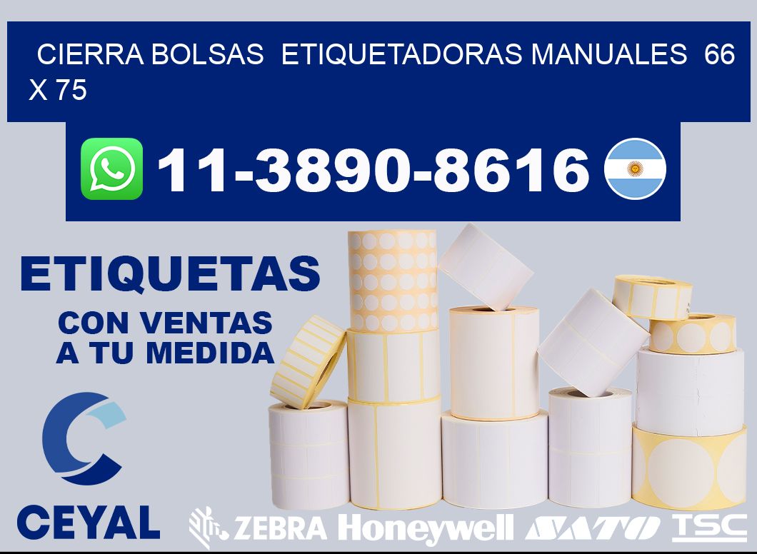 cierra bolsas  Etiquetadoras Manuales  66 x 75