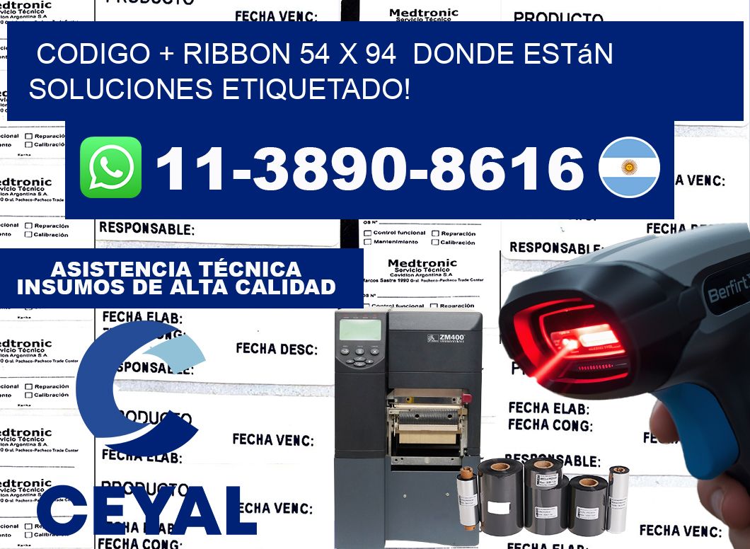 codigo + ribbon 54 x 94  donde están soluciones etiquetado!