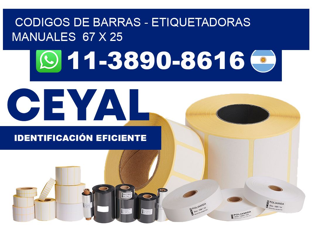 codigos de barras - Etiquetadoras Manuales  67 x 25