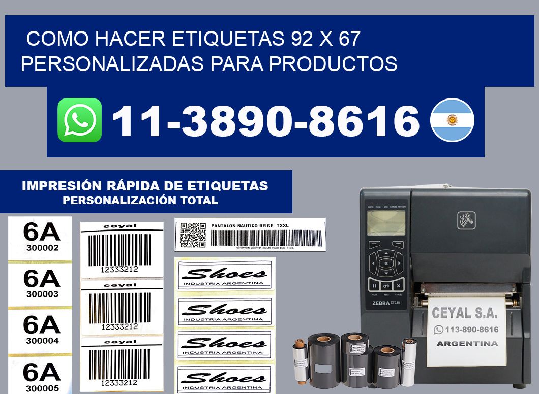 como hacer etiquetas 92 x 67 personalizadas para productos