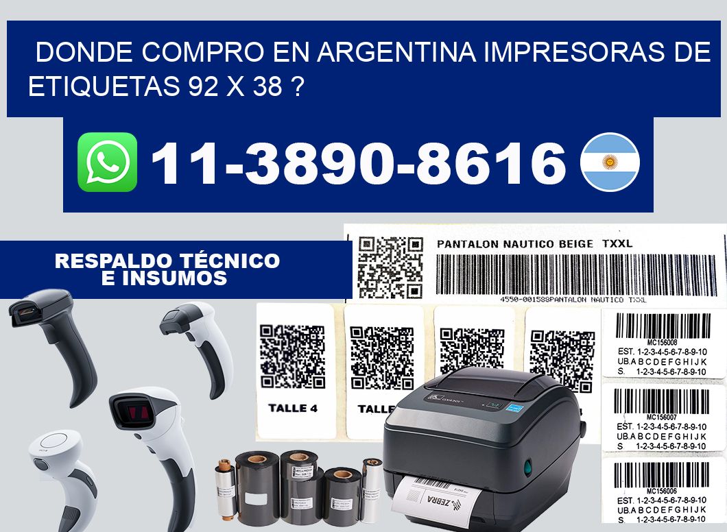 donde compro en argentina impresoras de etiquetas 92 x 38 ?