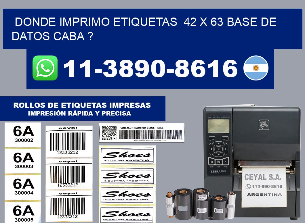 donde imprimo etiquetas  42 x 63 base de datos CABA ?