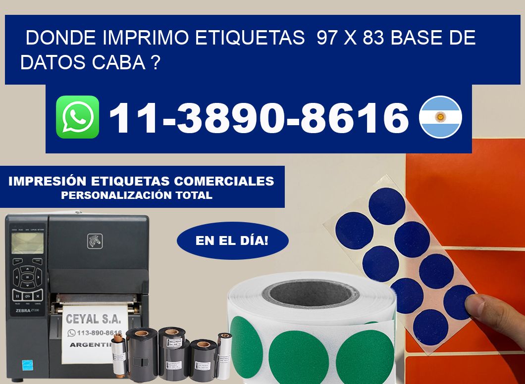 donde imprimo etiquetas  97 x 83 base de datos CABA ?