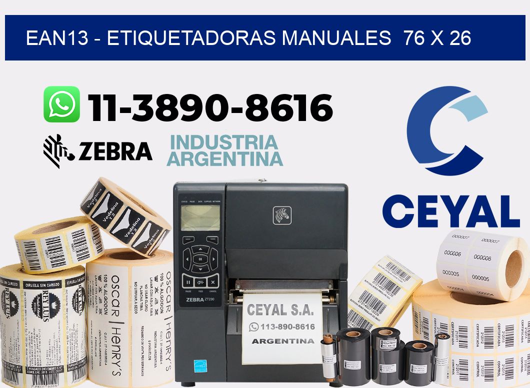 ean13 - Etiquetadoras Manuales  76 x 26