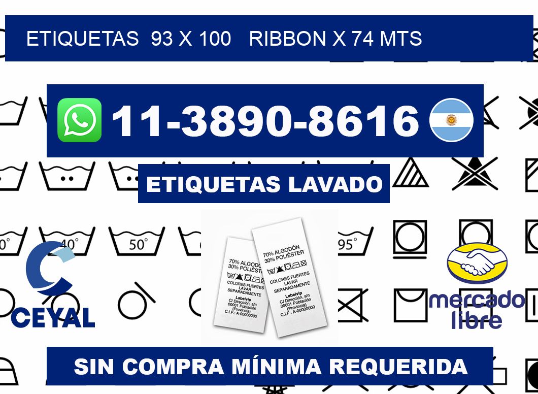 etiquetas  93 x 100   ribbon x 74 mts