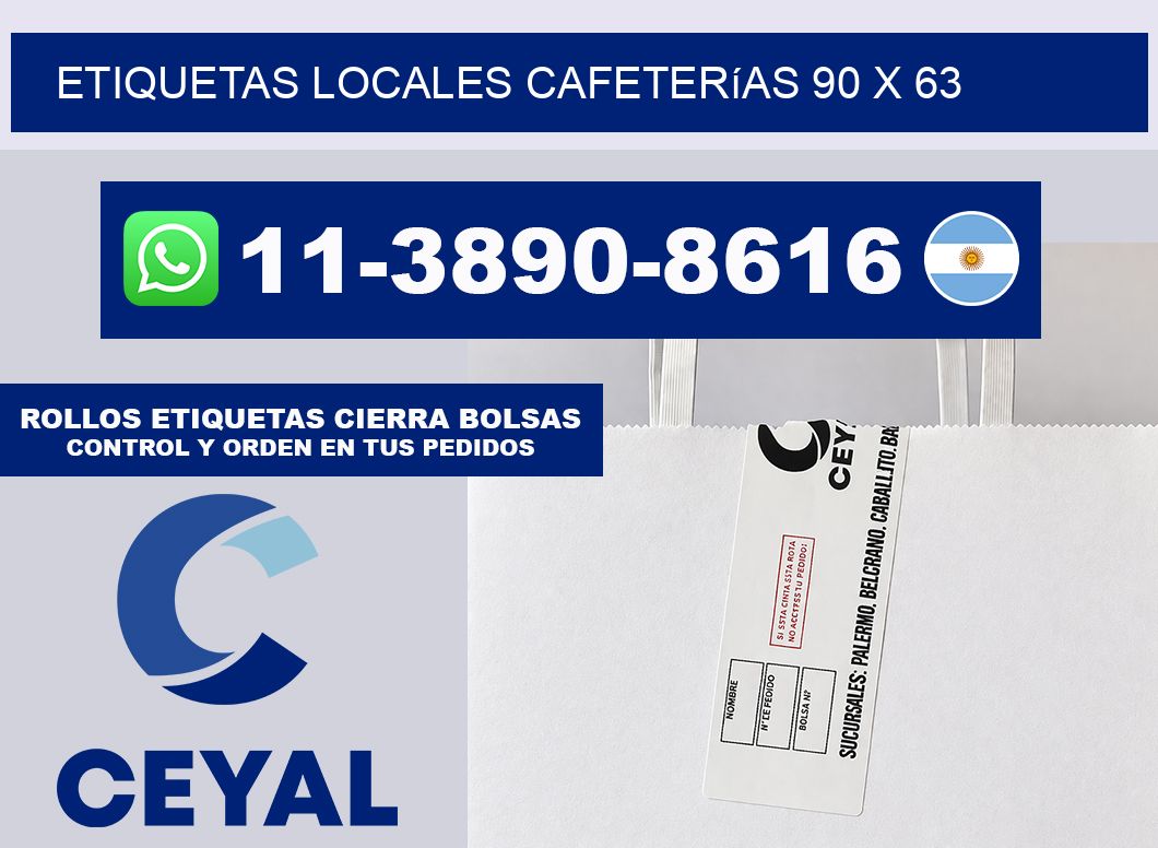 etiquetas locales cafeterías 90 x 63