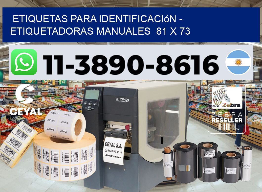 etiquetas para identificación - Etiquetadoras Manuales  81 x 73