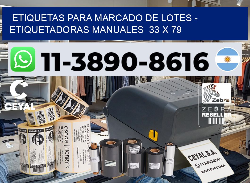 etiquetas para marcado de lotes – Etiquetadoras Manuales  33 x 79
