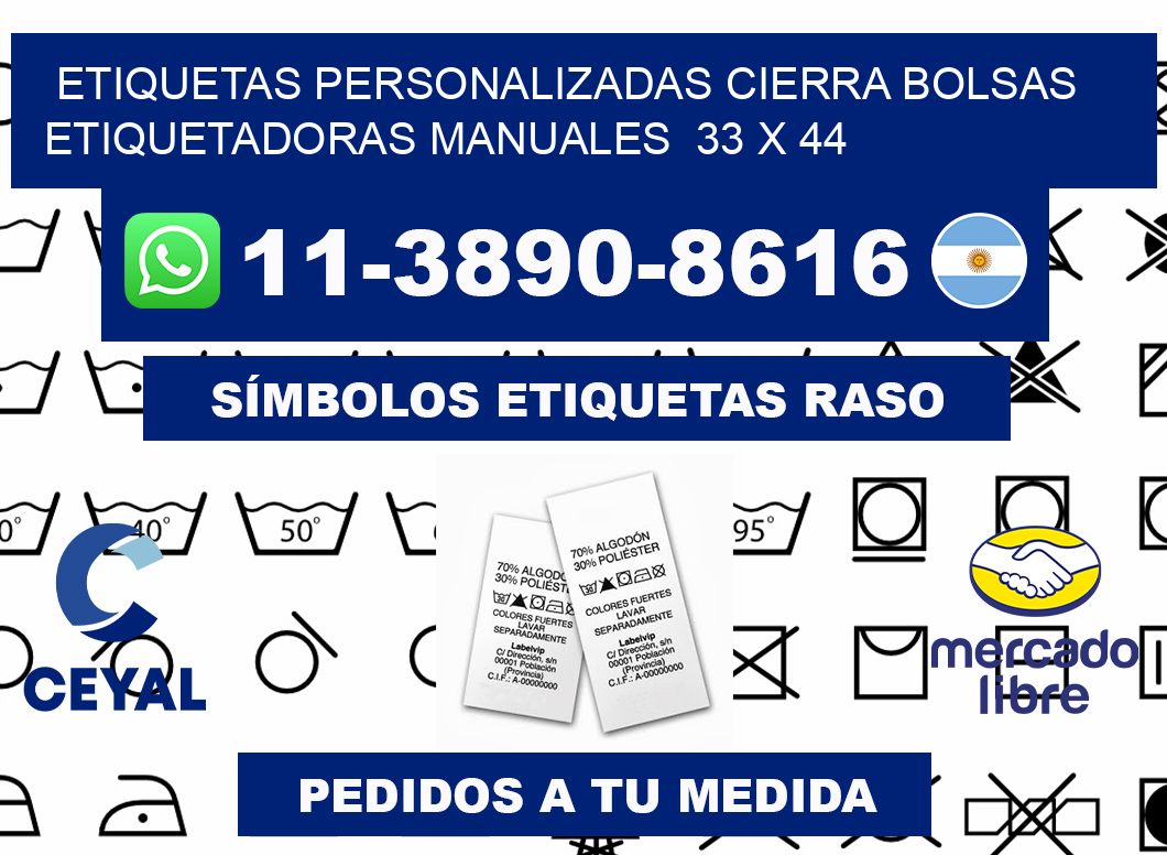 etiquetas personalizadas cierra bolsas  Etiquetadoras Manuales  33 x 44