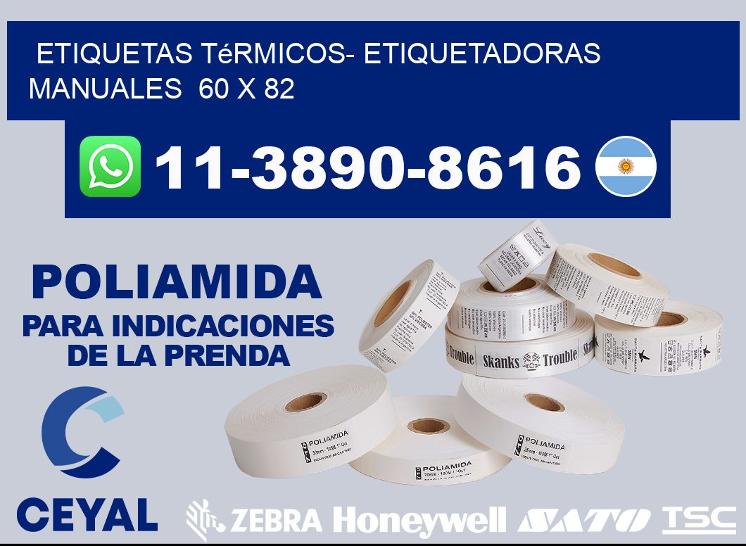 etiquetas térmicos- Etiquetadoras Manuales  60 x 82