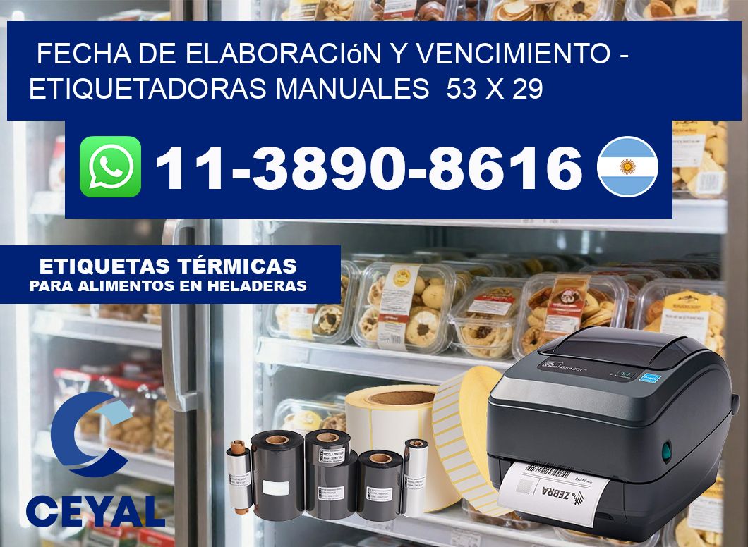 fecha de elaboración y vencimiento – Etiquetadoras Manuales  53 x 29