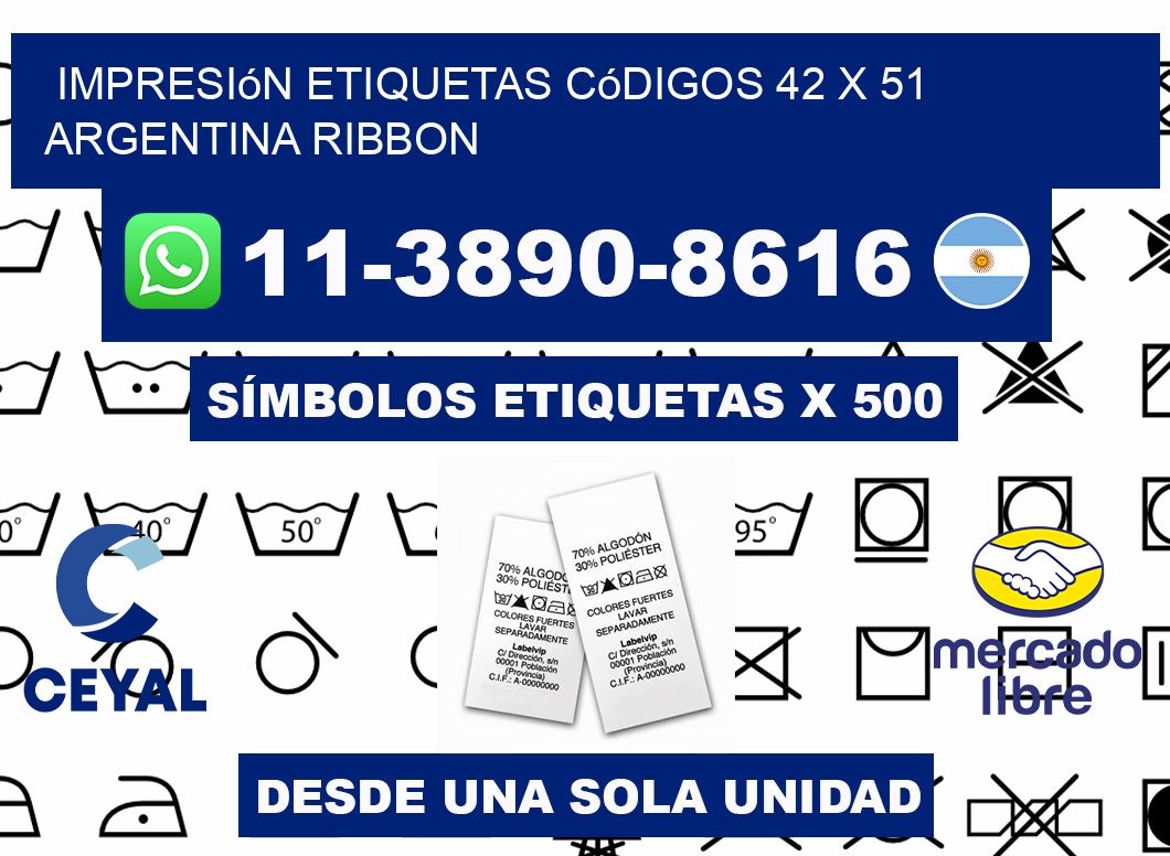 impresión etiquetas códigos 42 x 51 argentina ribbon