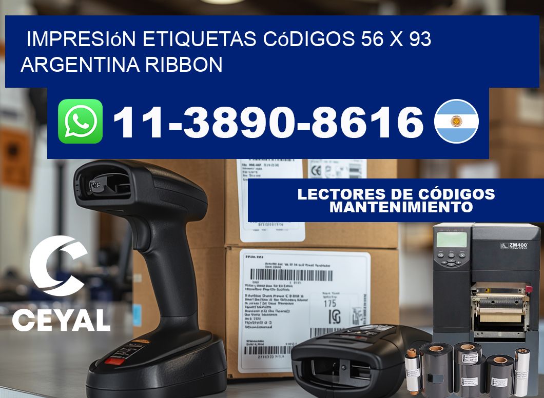 impresión etiquetas códigos 56 x 93 argentina ribbon