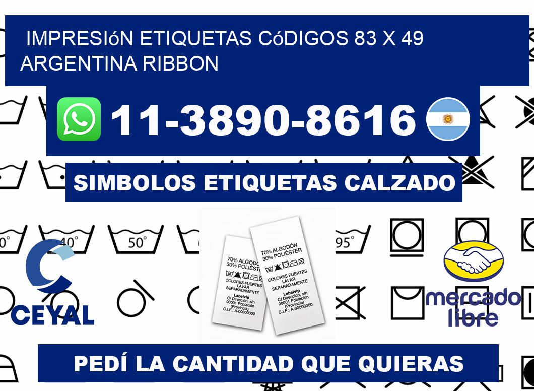 impresión etiquetas códigos 83 x 49 argentina ribbon