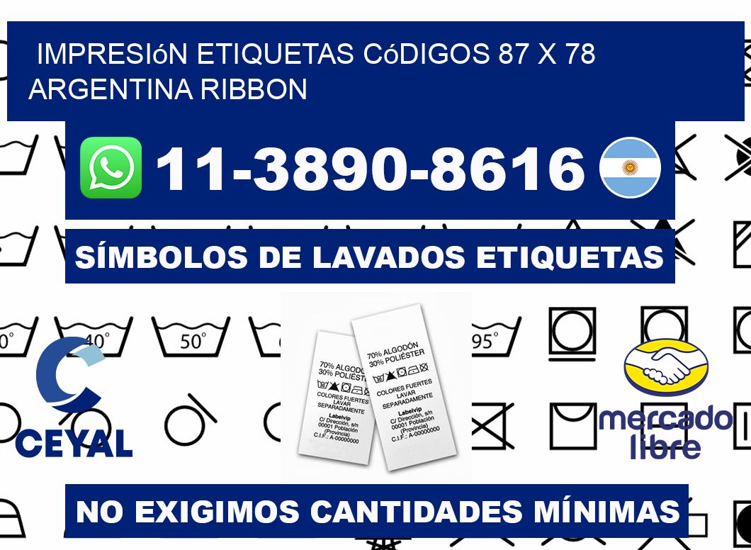 impresión etiquetas códigos 87 x 78 argentina ribbon