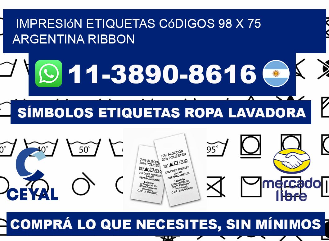 impresión etiquetas códigos 98 x 75 argentina ribbon