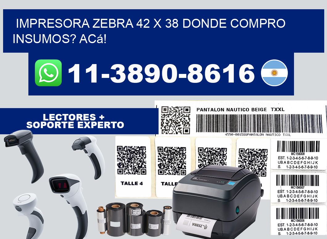 impresora zebra 42 x 38 Donde compro insumos? Acá!