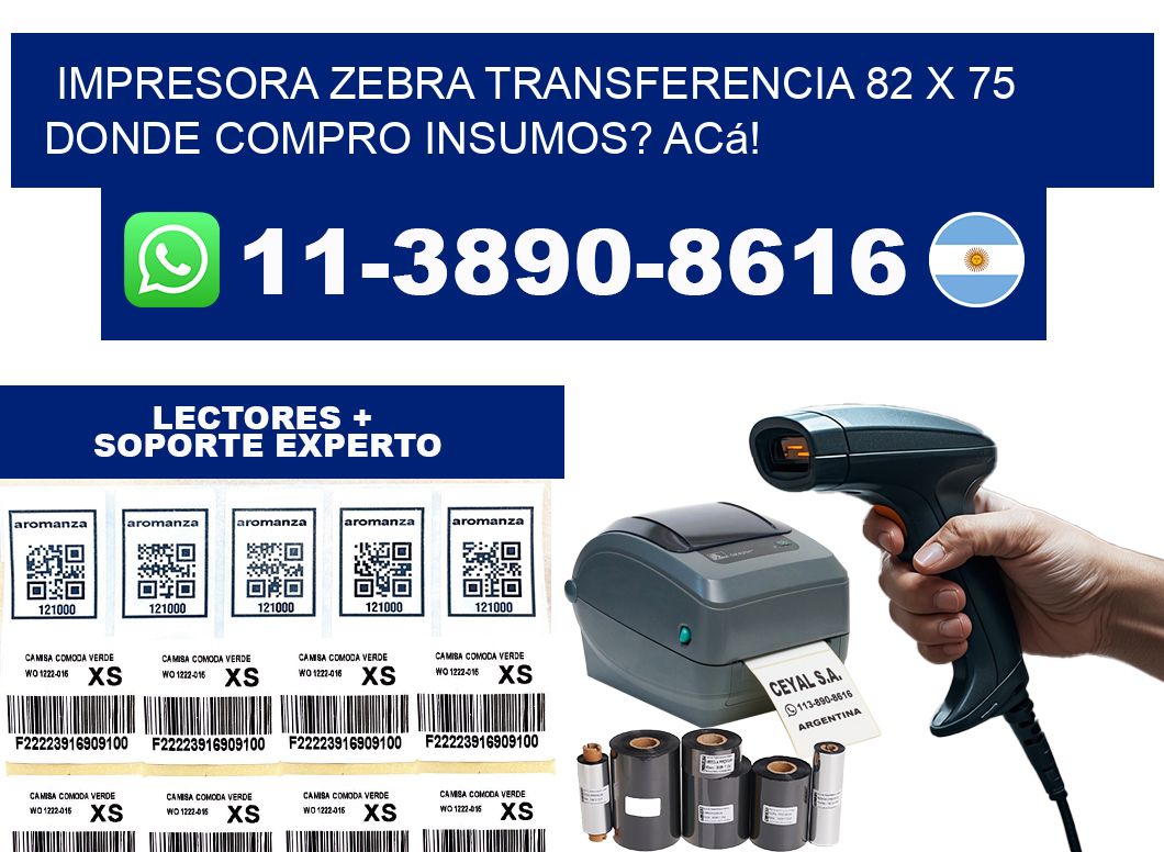 impresora zebra transferencia 82 x 75 Donde compro insumos? Acá!