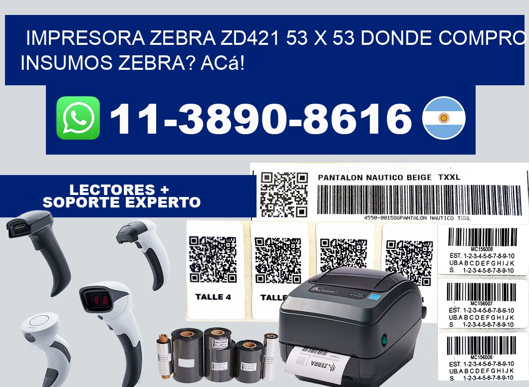impresora zebra zd421 53 x 53 Donde compro insumos zebra? Acá!
