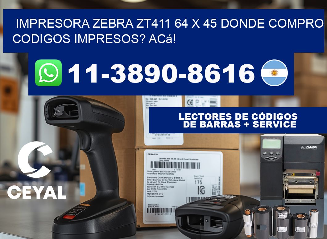 impresora zebra zt411 64 x 45 Donde compro codigos impresos? Acá!