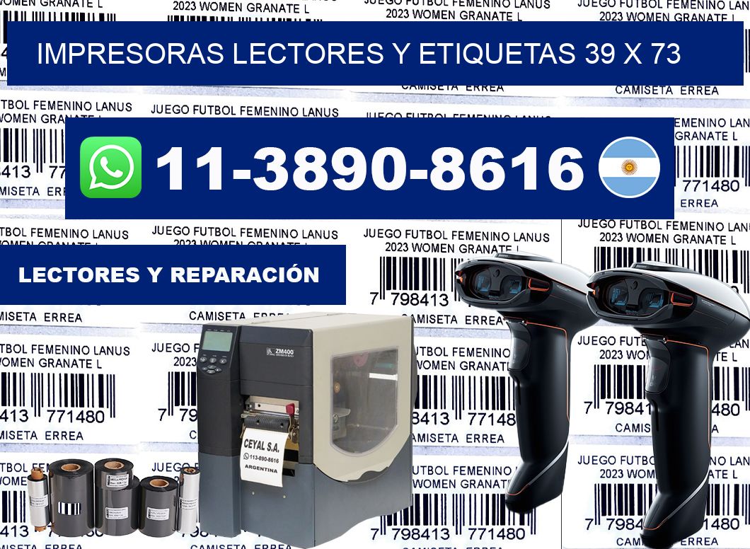 impresoras lectores y etiquetas 39 x 73