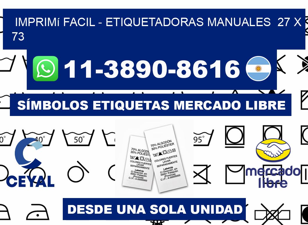 imprimí facil - Etiquetadoras Manuales  27 x 73