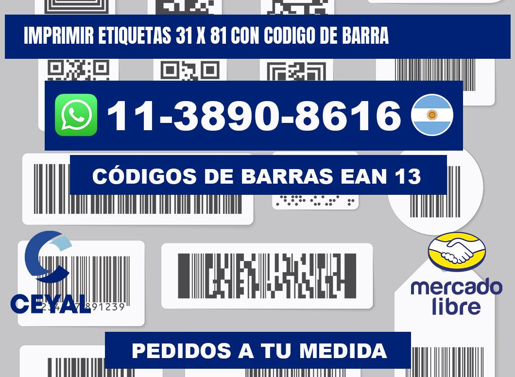 imprimir etiquetas 31 x 81 con codigo de barra