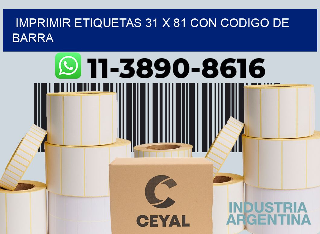 imprimir etiquetas 31 x 81 con codigo de barra