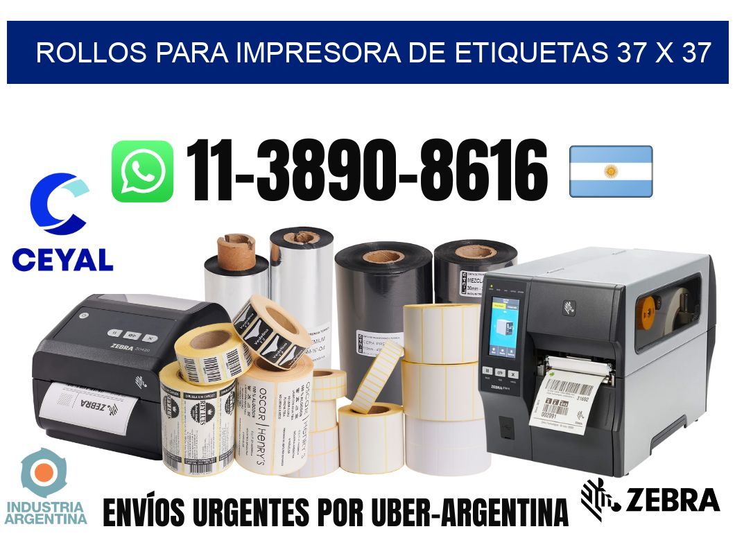 rollos para impresora de etiquetas 37 x 37