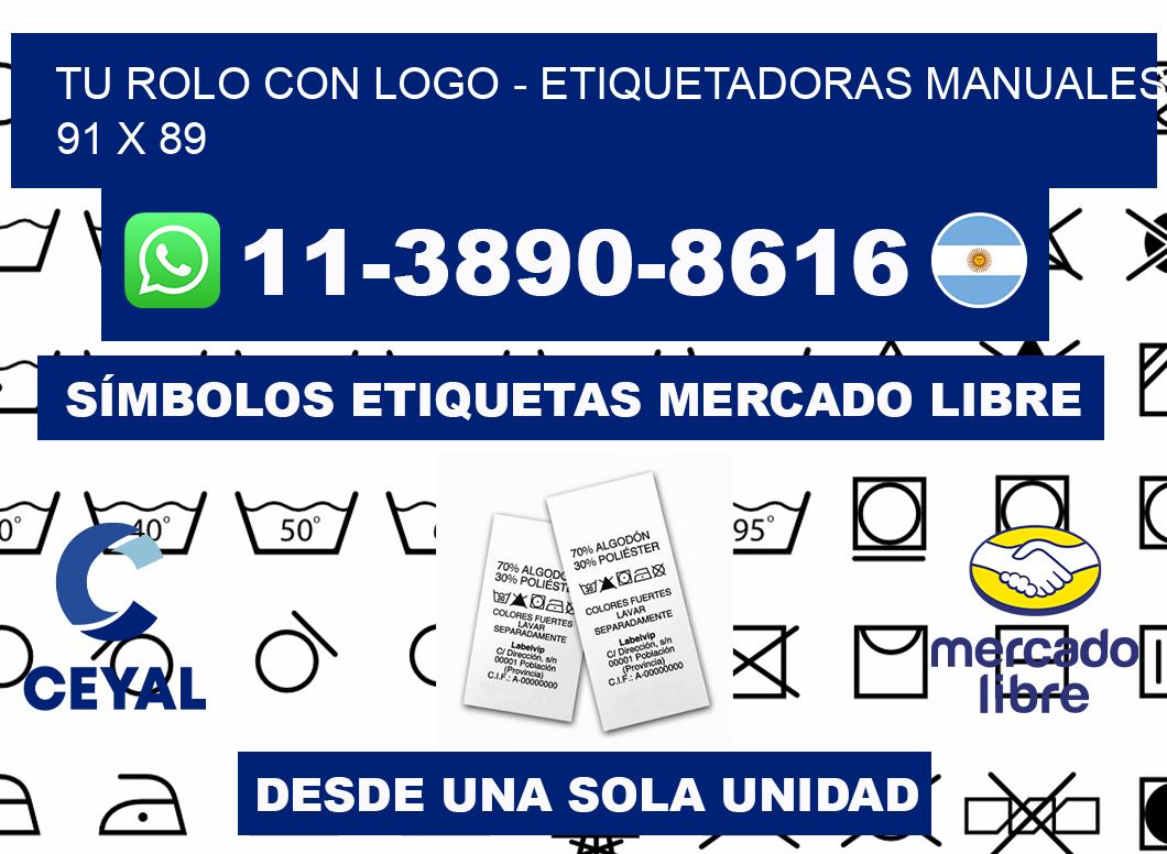 tu rolo con logo - Etiquetadoras Manuales  91 x 89