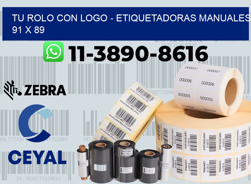 tu rolo con logo - Etiquetadoras Manuales  91 x 89