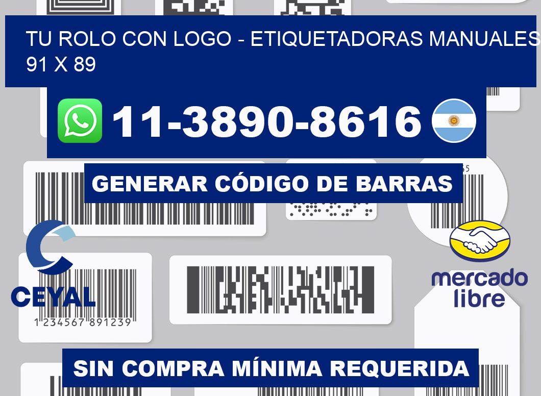 tu rolo con logo - Etiquetadoras Manuales  91 x 89