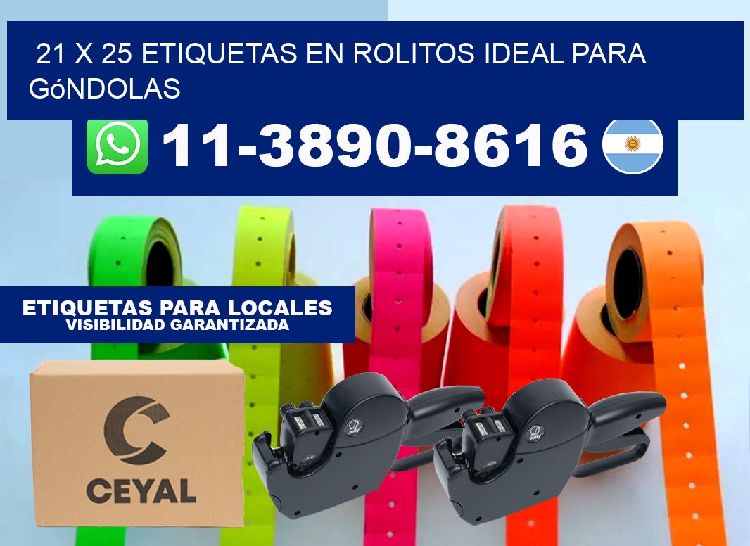 21 x 25 etiquetas en rolitos ideal para góndolas