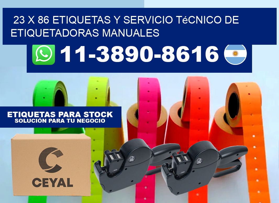 23 x 86 etiquetas y servicio técnico de etiquetadoras manuales