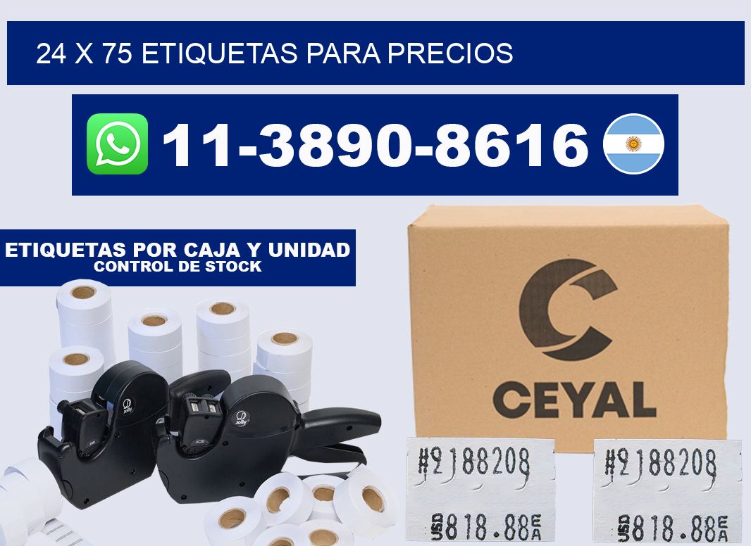 24 x 75 etiquetas para precios
