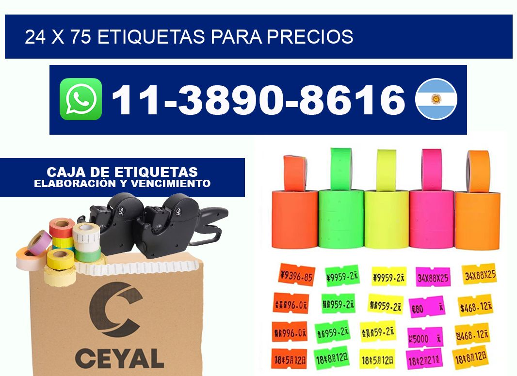 24 x 75 etiquetas para precios